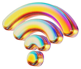 Wall Mural - png a glass wifi sign icon illustration rainbow connectivity.