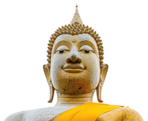 Wall Mural - PNG Grand statue of the Buddha in Thailand buddha white background representation.