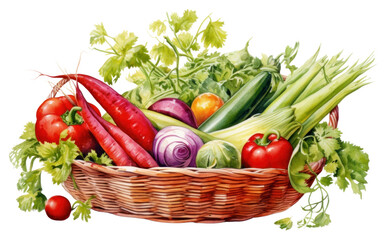 Wall Mural - PNG Vegetables basket carrot plant.