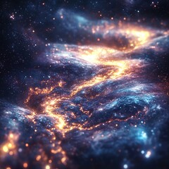 Wall Mural - exploring cosmic wonders galaxy formation outer space digital art stellar environment wide angle vie