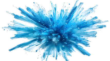 Wall Mural - blue sand flying explosion, high-speed motion. transparent background, clipping path -