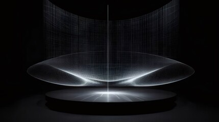 Wall Mural - Abstract light sculpture on dark background.