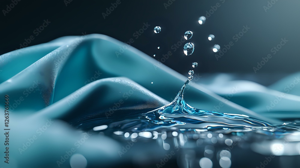 Macro photography of water drop splash creating crown shape with ...