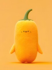 Wall Mural - Cute cartoon orange pepper with small arms.