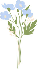 Wall Mural - wildflowers bouquet hand drawn