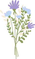 Wall Mural - wildflowers floral bouquet hand drawn