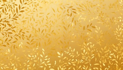 Wall Mural - texture of a golden fabric wall with floral flower leaf pattern