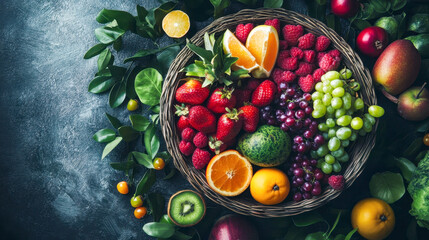 Vibrant Fruit Abundance - A Burst of Fresh Flavors and Healthy eating