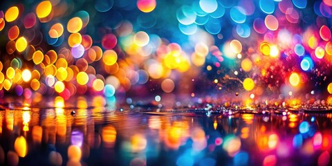 Colorful bokeh creates a dreamlike abstract painting, blurring into a modern artistic fantasy background.