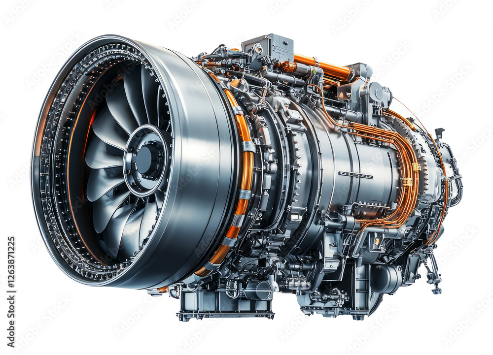 High-Resolution Jet Engine on Transparent Background Stock Photo ...