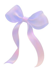 Wall Mural - PNG 3d aesthetic bow ribbon purple pastel colors.