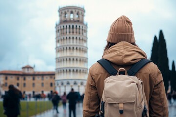 Man wearing a brown jacket, solo travel concept