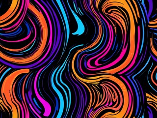 Wall Mural - vibrant swirls: a psychedelic abstract art