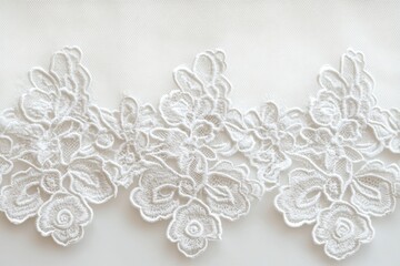 Leinwandbilder - Exquisite lace details on a white wedding dress featuring intricate floral patterns for elegant bridal style. Generative AI
