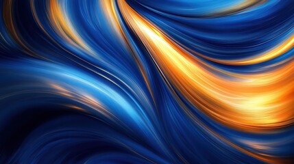 Wall Mural - Abstract swirling blue orange light design