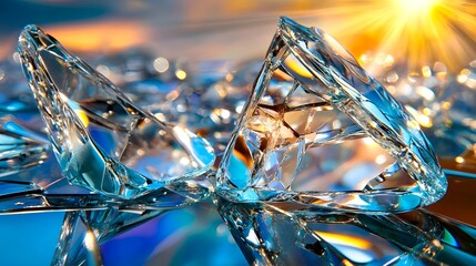 Sticker - Sparkling Crystal Fragments, Luxury Gems - Macro photography