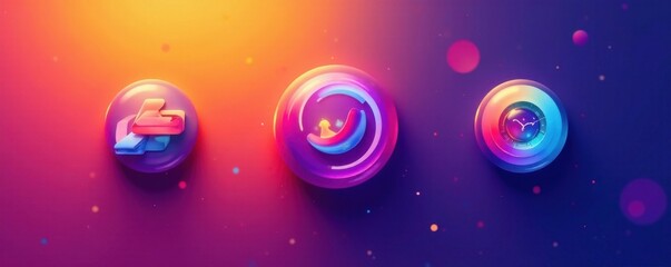 Gradient app icons for software development tools, coding, tech, apps