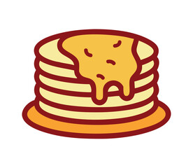 Canvas Print - Sweet fast food pancake stack with syrup