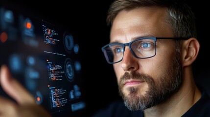 Computer programming teacher explaining complex machine learning algorithms and technology concepts to students in a digital classroom setting