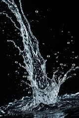 Wall Mural - a close up of a water splash with a black background