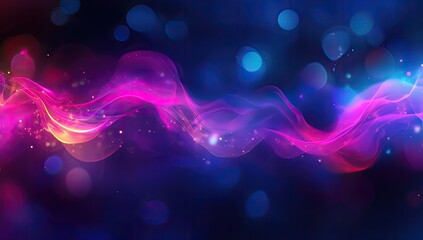 Poster - Abstract swirling energy, vibrant colors, bokeh background, digital art