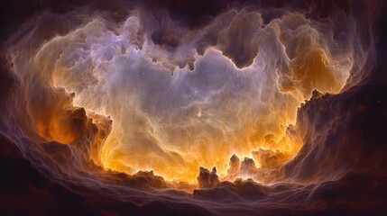 Wall Mural - A vibrant and colorful nebula in space