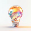 © artwiyanastudio - Colorful iridescent lightbulb; creative idea; studio shot; soft light