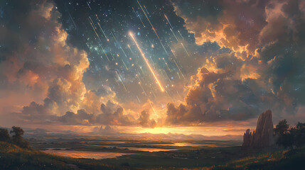 Wall Mural - witness meteor magical shower