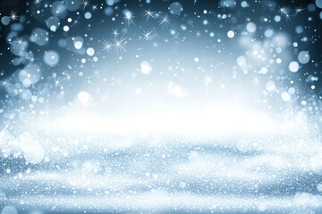 Wall Mural - sparkling snowy background with soft bokeh and cool tones