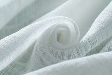 Wall Mural - soft white fabric with subtle texture and flowing movement
