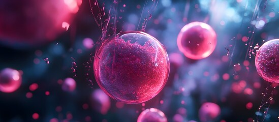 Poster - Pink spheres in motion
