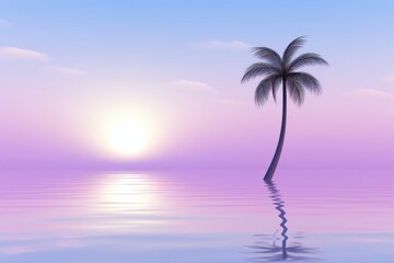 Wall Mural - Palm tree at sunrise outdoors nature summer.