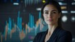 © LookChin AI - Confident Businesswoman Analyzing Futuristic Financial Charts for Corporate Success