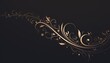 © Project - Gold floral swirls on dark background for elegant design