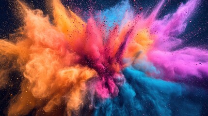 Wall Mural - burst of creativity - abstract color powder explosion reflecting energy and dynamic artistic visual 