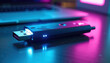 © Vladimir - Illuminated USB Flash Drive on Desk