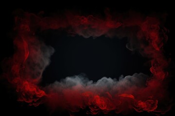 Canvas Print - Red frame backgrounds smoke cloud.