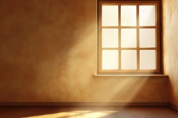 Wall Mural - Natural light streaming through a paneled window into a room