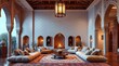 © Irina - Moroccan-style interior design, featuring cozy seating and intricate architectural details