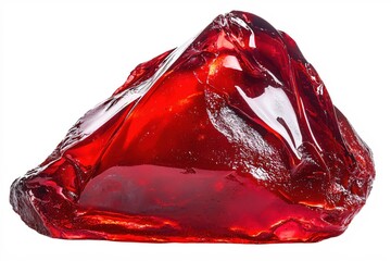 Aufkleber - Translucent red glass rock formation gleaming with light on a clean white background studio shot