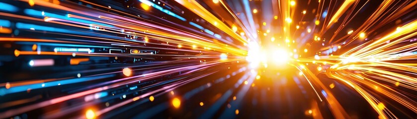 Aufkleber - Dynamic abstract light streaks with vibrant colors creating a futuristic and energetic feel