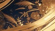 © Project - Golden floral design on dark background with sparkles