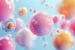 © Vari M - Abstract white bubbles, colorful design, 3d render, Generative AI