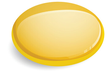 Wall Mural - Glossy Yellow Button Vector Illustration