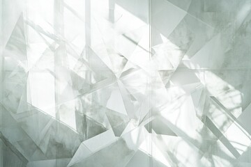 Wall Mural - Geometric shapes overlap creating an abstract design in white and grey