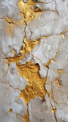 Poster - Gold line pattern with some paint on it abstract rough wall.