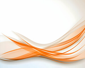 Wall Mural - Abstract orange waves flowing on white background. Use for modern presentation generative AI