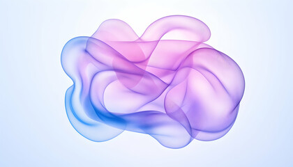 Wall Mural - Abstract smoke shape with pink and blue swirling on a light background for design generative AI