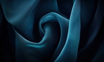 Wall Mural - Dark blue silk fabric swirls, elegant texture, abstract background, design resource