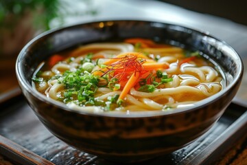 Poster - Udon Soup soup food table.